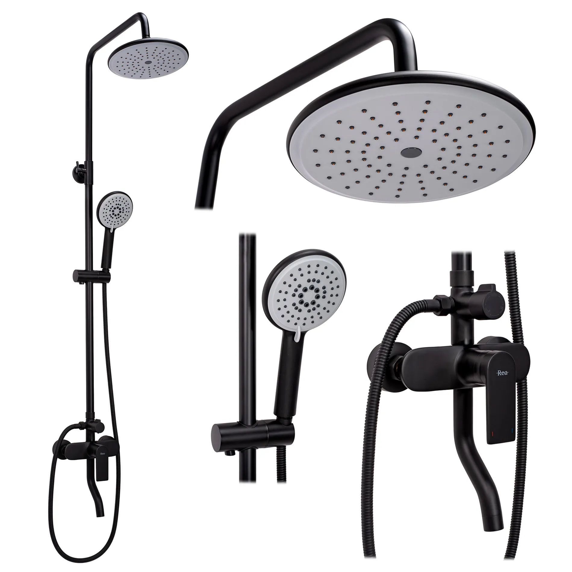 Set de duș culoare negru mat înălțime 127 cm material alamă/ABS model Verso Black Mat [3]