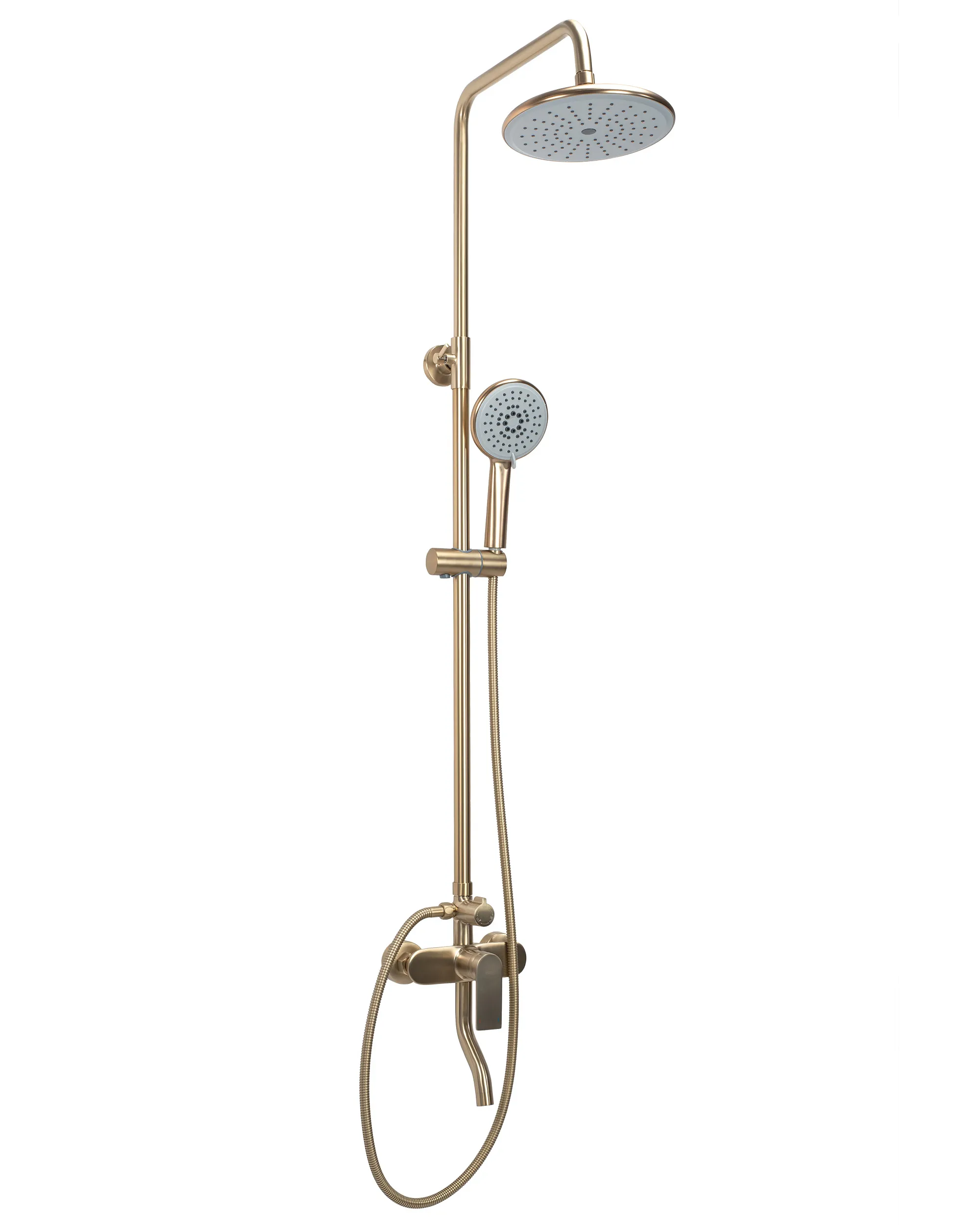 Set de duș culoare auriu periat înălțime 127 cm material alamă/ABS model Verso Gold Brushed