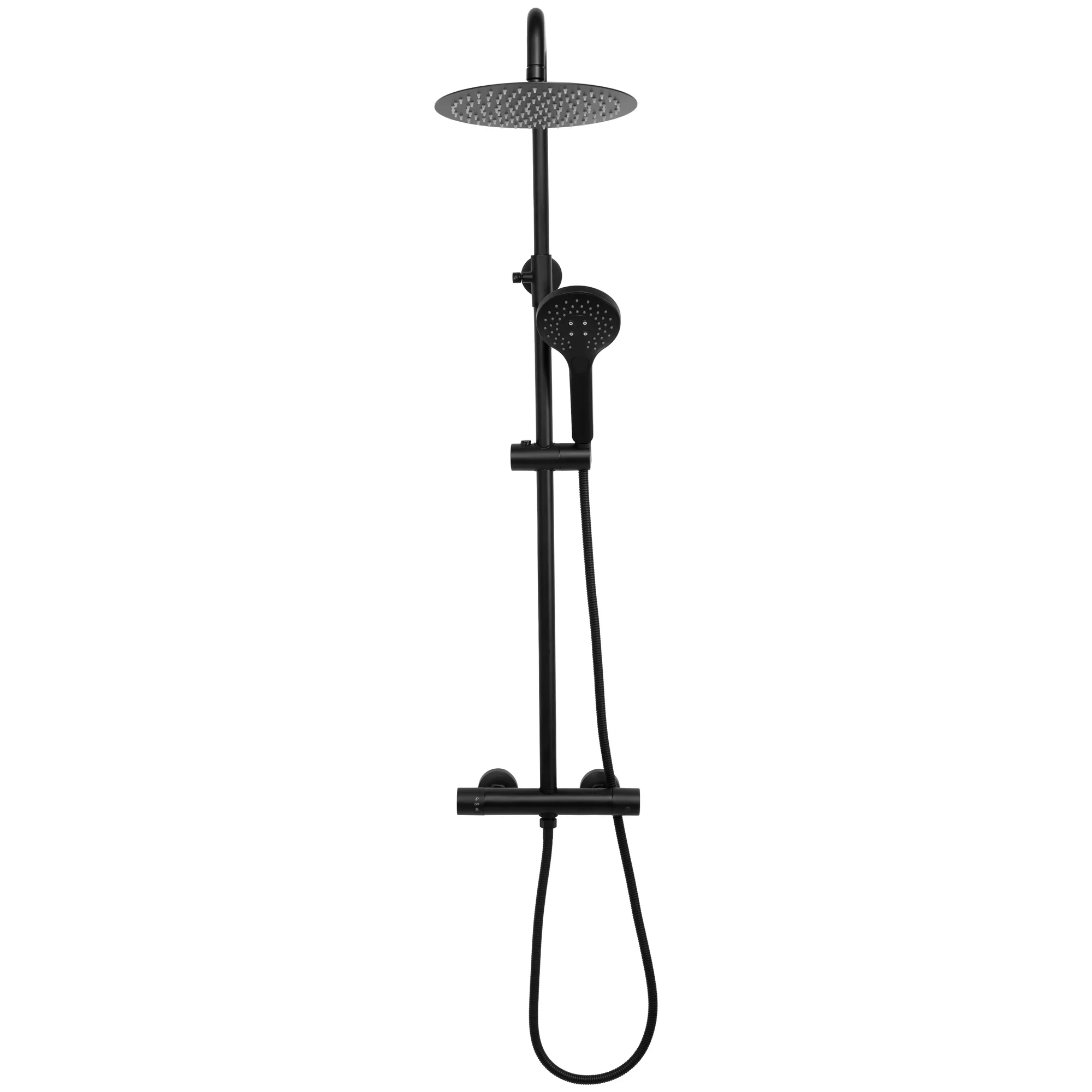 Set de duș culoare negru mat înălțime 123 cm material alamă model Vincent Black Mat [1]