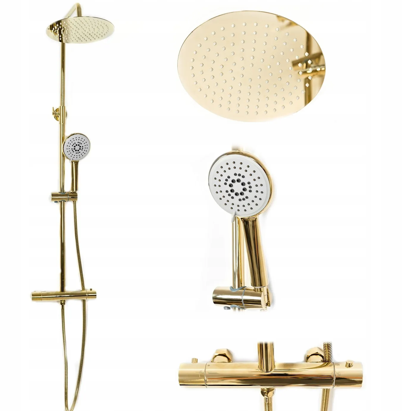 Set de duș culoare auriu înălțime 123 cm material alamă/ABS model Vincent Gold [1]