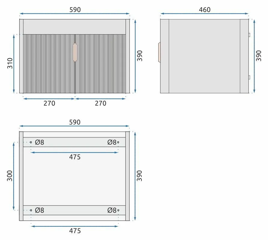 Set mobilier de baie cu lavoar și oglindă incluse lățime 60 cm culoare alb model Astor White [6]