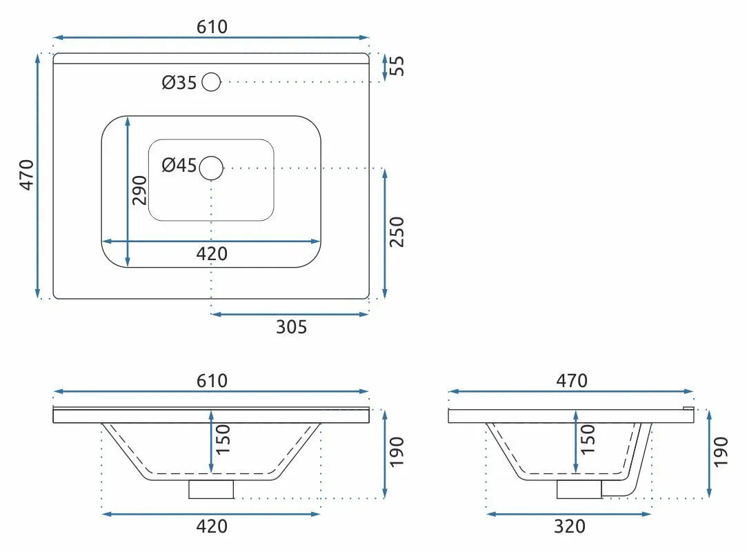 Set mobilier de baie cu lavoar și oglindă incluse lățime 60 cm culoare gri model Mario Grey [7]