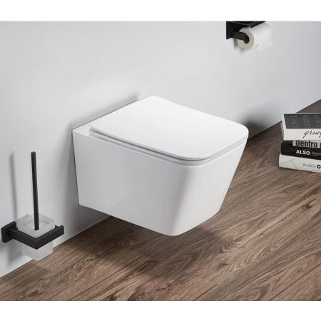 Set vas Wc și Bideu suspendabil culoare alb model Ines Tornado Rimless [2]