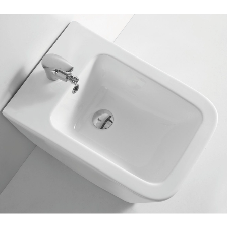 Set vas Wc și Bideu suspendabil culoare alb model Ines Tornado Rimless [12]