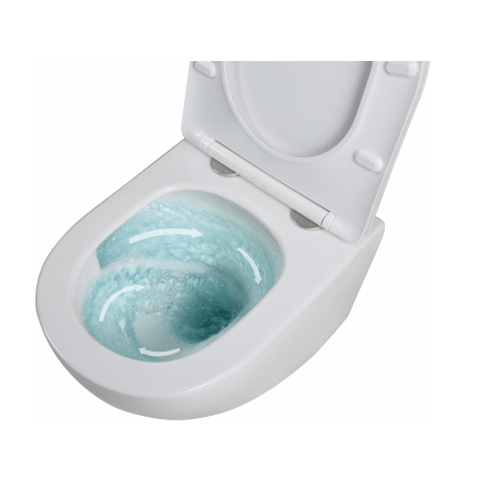 Set vas Wc și Bideu suspendabil culoare alb model Ines Tornado Rimless [7]