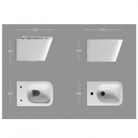 Set vas Wc + Bideu suspendabil culoare alb model Imperia White - Veldman [6]