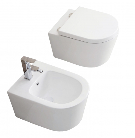 PROMOȚII - Set vas Wc + Bideu suspendabil culoare alb model Laura White - Veldman