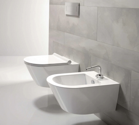 Set vas Wc + Bideu suspendabil culoare alb model Sonet White - Veldman [1]