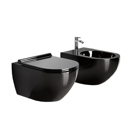PROMOȚII - Set vas Wc + Bideu suspendabil culoare negru model Vera Black - Veldman