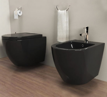 Set vas Wc + Bideu suspendabil culoare negru model Vera Black - Veldman [3]