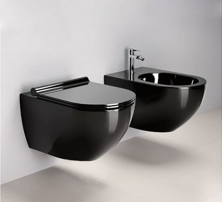 Set vas Wc + Bideu suspendabil culoare negru model Vera Black - Veldman [2]