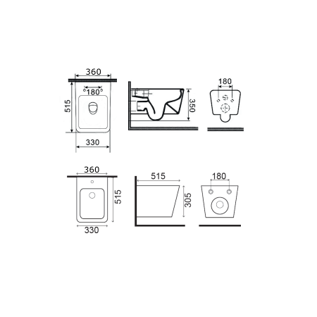 Set vas Wc + Bideu suspendabil culoare alb model Imperia 2 White - Veldman [3]