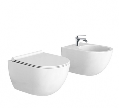 PROMOȚII - Set vas Wc + Bideu suspendabil culoare alb model Verona White - Veldman