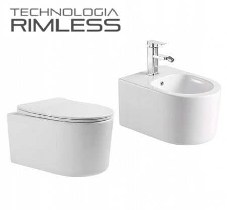 PROMOȚII - Set vas Wc + Bideu suspendabil culoare alb model Lorento White - Veldman