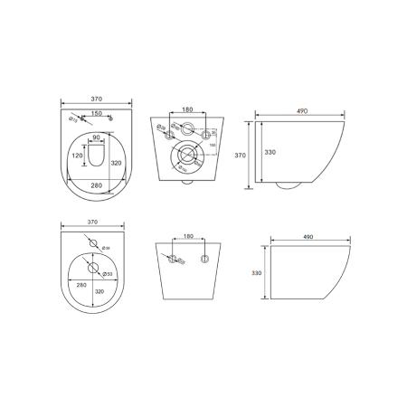 Set vas Wc + Bideu suspendabil culoare alb model Vera White - Veldman [8]