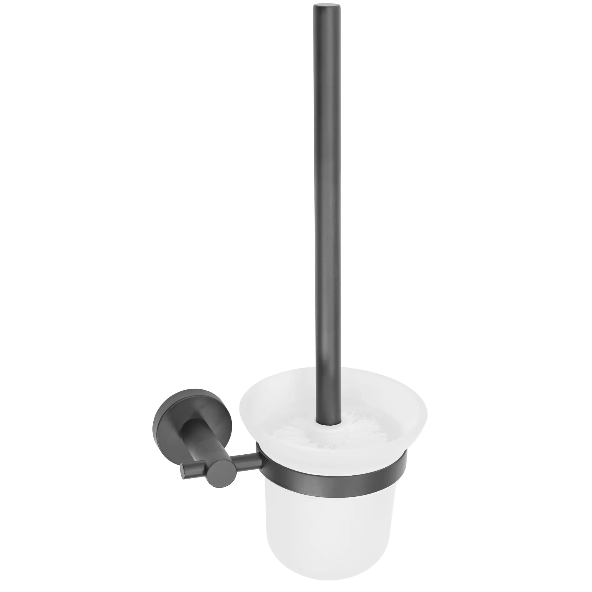 ACCESORII BAIE - Perie Wc cu suport finisaj gri metalic model rotund 322234A Leo