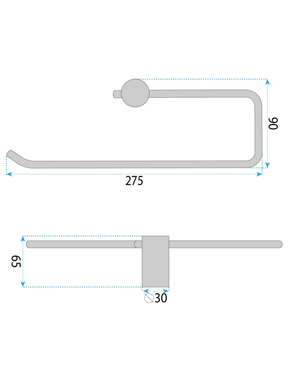 Suport prosop baie finisaj cupru periat model Brush Copper 9710 seria Prism [7]