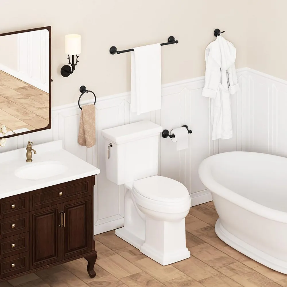 Suport prosop baie finisaj negru mat model rotund 332870A Retro Black [4]