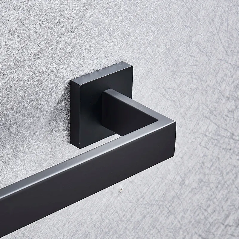 Suport prosop baie finisaj negru mat model pătrat 332917 Black [3]