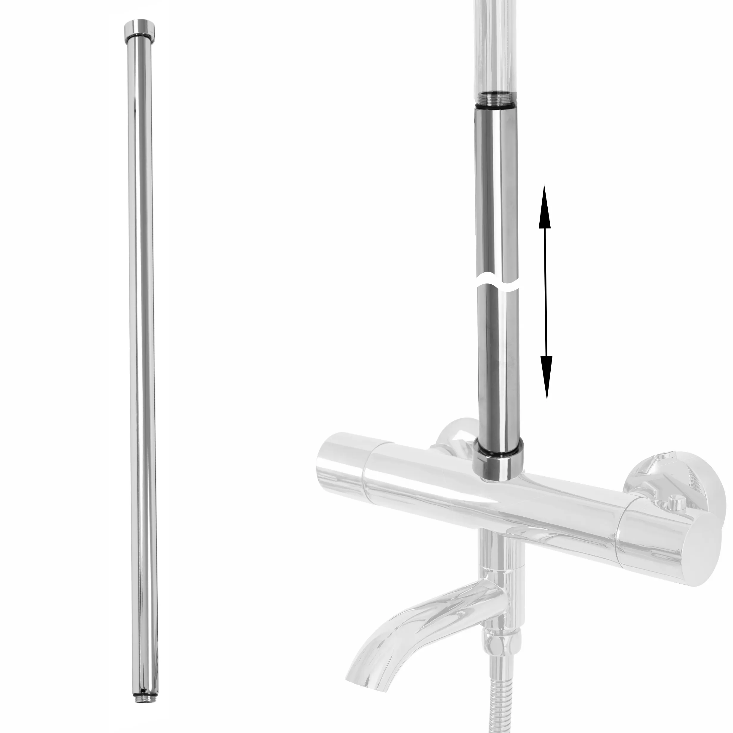 ACCESORII BAIE - Prelungitor coloană duș culoare crom lungime 60 cm - Rea