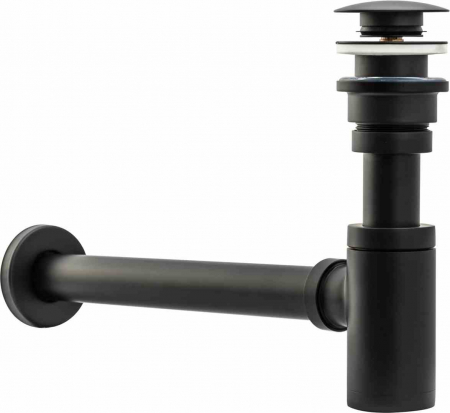 Sifon universal pentru lavoar culoare negru mat old + dop tip click-clack model Old Black Matt [1]