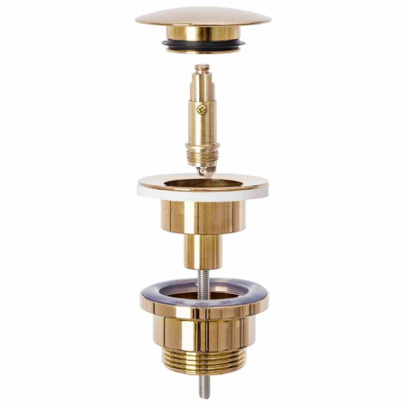 Sifon universal pentru lavoar culoare roz auriu lucios + dop tip click-clack model Pink Gold [3]