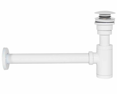 Sifon universal pentru lavoar culoare alb + dop tip click-clack model White [2]