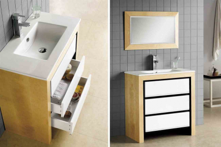 Lavoar încastrat în blat formă dreptunghiulară lungime 61.5 cm culoare alb model Amber White [2]