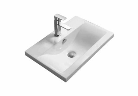 Lavoare încastrate - Lavoar încastrat în blat formă dreptunghiulară lungime 61 cm culoare alb model Amy