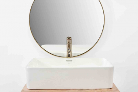 Lavoar pe blat formă dreptunghiulară lungime 56 cm culoare alb model Berta White [3]