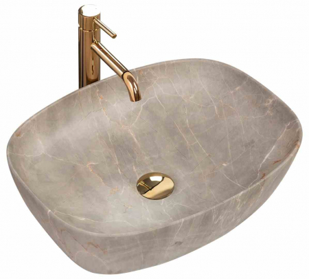 CHIUVETE / LAVOARE - Lavoar pe blat formă semiovală lungime 51 cm culoare bej model Freja Beige