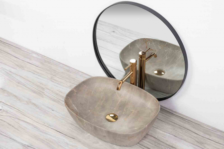Lavoar pe blat formă semiovală lungime 51 cm culoare bej model Freja Beige [2]