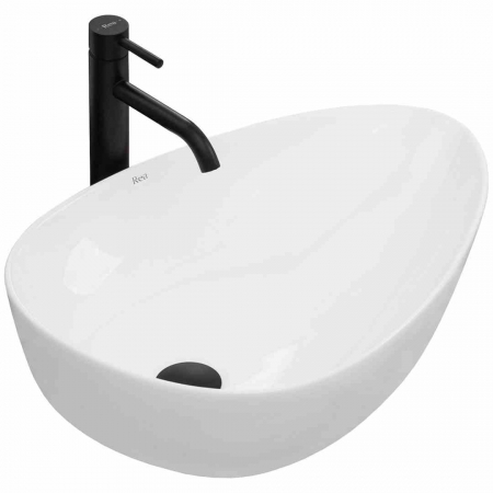 Lavoare pe blat - Lavoar baie pe blat formă semiovală lungime 56 cm culoare alb model Greta