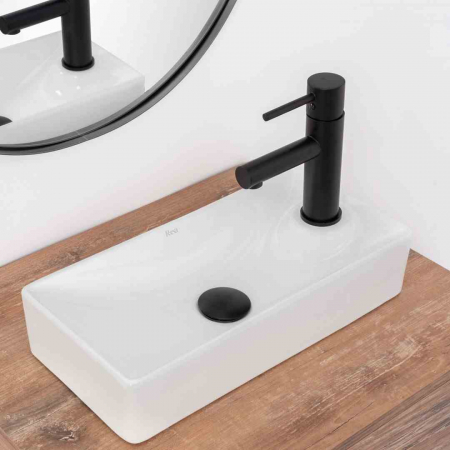 Lavoar pe blat formă dreptunghiulară lungime 43 cm culoare alb model Jasper [1]
