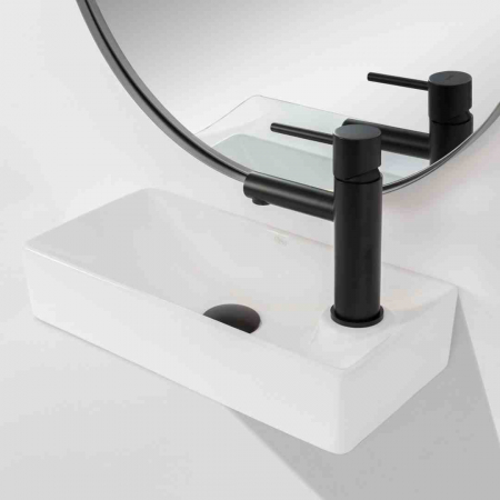 Lavoar pe blat formă dreptunghiulară lungime 43 cm culoare alb model Jasper [2]