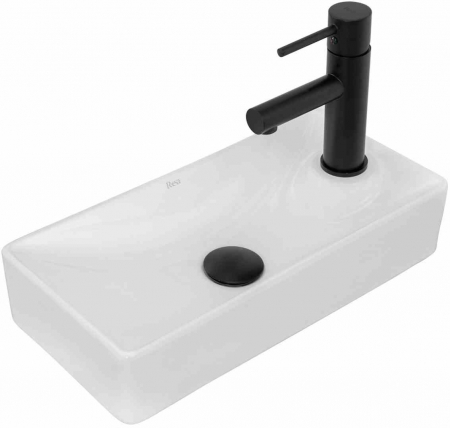 Lavoare pe blat - Lavoar pe blat formă dreptunghiulară lungime 43 cm culoare alb model Jasper