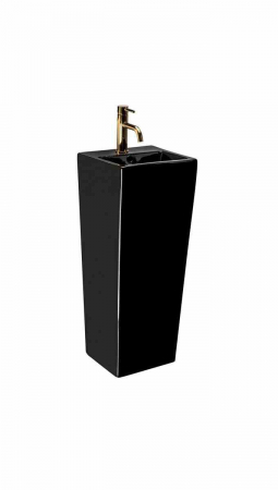 Lavoare cu piedestal - Lavoar independent formă pătrată înălțime 82 cm culoare neagră model Kamila Black