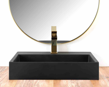Lavoar baie pe blat formă dreptunghiulară lungime 50 cm culoare negru mat model Goya Black Mat [3]