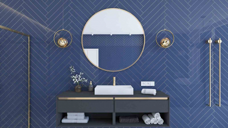 Lavoar baie pe blat formă dreptunghiulară lungime 60 cm culoare alb model Goya [4]