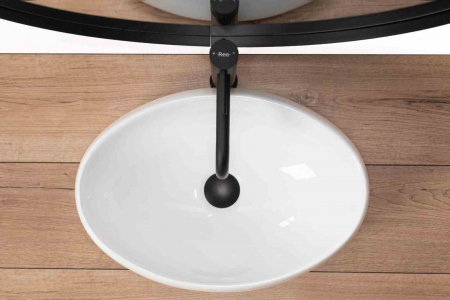 Lavoar pe blat formă ovală lungime 48 cm culoare alb model Linda [3]