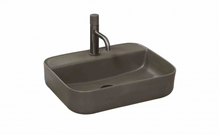 CHIUVETE / LAVOARE - Lavoar baie pe blat formă dreptunghiulară lungime 51 cm culoare gri mat model Martina Grey Mat