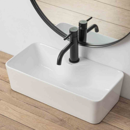 Lavoar baie pe blat formă dreptunghiulară lungime 50 cm culoare alb model Mery White [2]