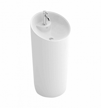 Lavoare cu piedestal - Lavoar independent formă rotundă înălțime 96 cm culoare alb model Molly
