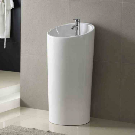 Lavoar independent formă rotundă înălțime 96 cm culoare alb model Molly [1]