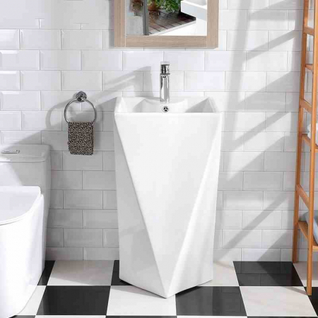 Lavoar independent formă hexagonală înălțime 81.5 cm culoare albă model Monte White [2]