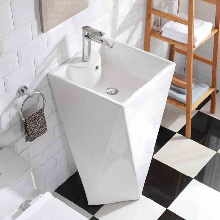 Lavoar independent formă hexagonală înălțime 81.5 cm culoare albă model Monte White [1]