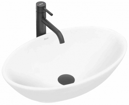 CHIUVETE / LAVOARE - Lavoar pe blat formă ovală lungime 53 cm culoare alb model Pamela