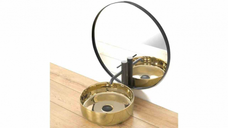 Lavoar pe blat formă rotundă lungime 36 cm culoare auriu model Sami Gold [2]