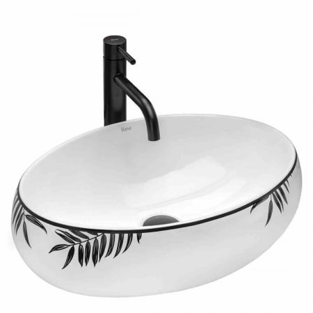 Lavoare pe blat - Lavoar pe blat formă ovală lungime 46 cm culoare alb model Shila