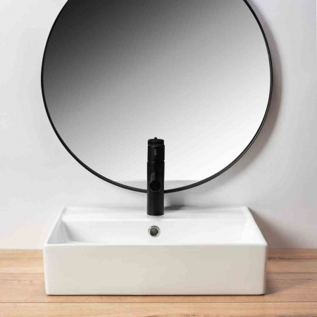 Lavoar baie pe blat formă dreptunghiulară lungime 50 cm culoare alb model Valeria [2]